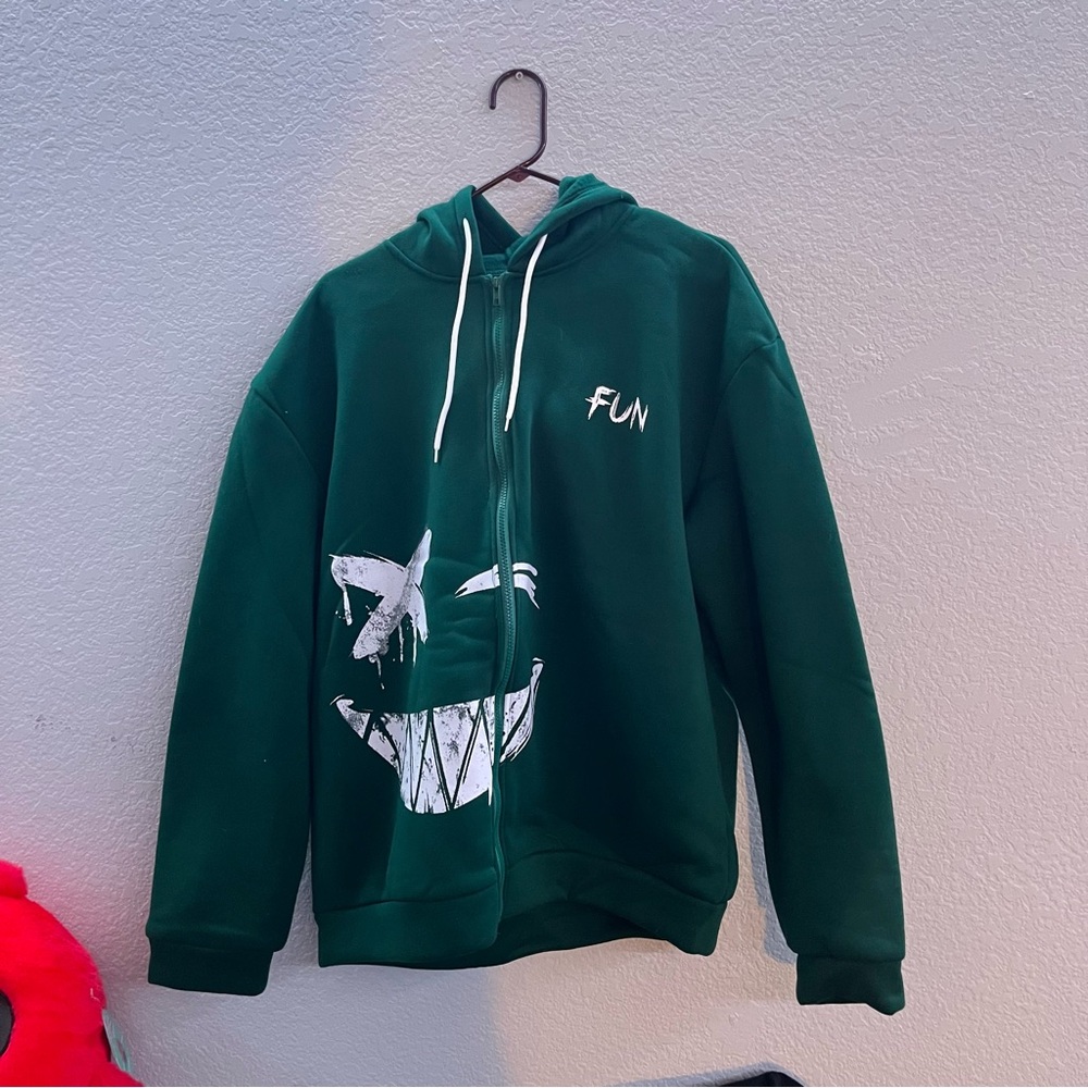 Shein Sweater zip ups green, cream, and brown. all XL